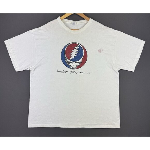 Vintage Y2K Grateful Dead Steal Your Face Band Tee Promo Rare Skull White XL Tee - Picture 1 of 16
